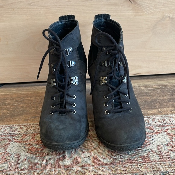 Timberland Glancy Field women’s high heel ankle bootie black size 10 - Picture 2 of 11